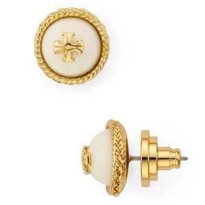 Tory Burch white pearl earrings